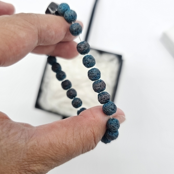 Handmade bracelet /w semiprecious stone & stainless steel "DON'T QUIT" Dumbbell - Picture 3 of 8